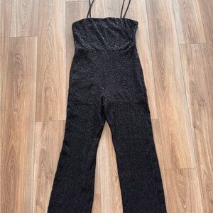 NEW: Elegant Black Sequin Women's Jumpsuit - Size XL